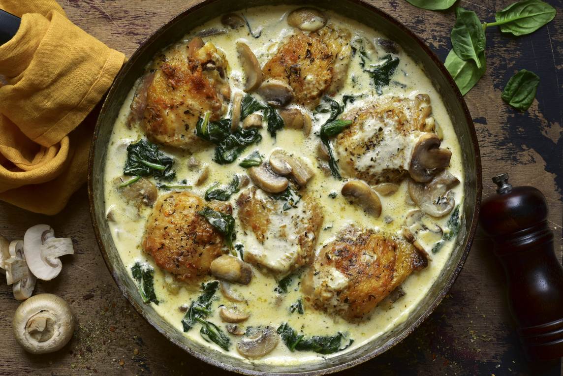 Chicken in creamy mushroom sauce