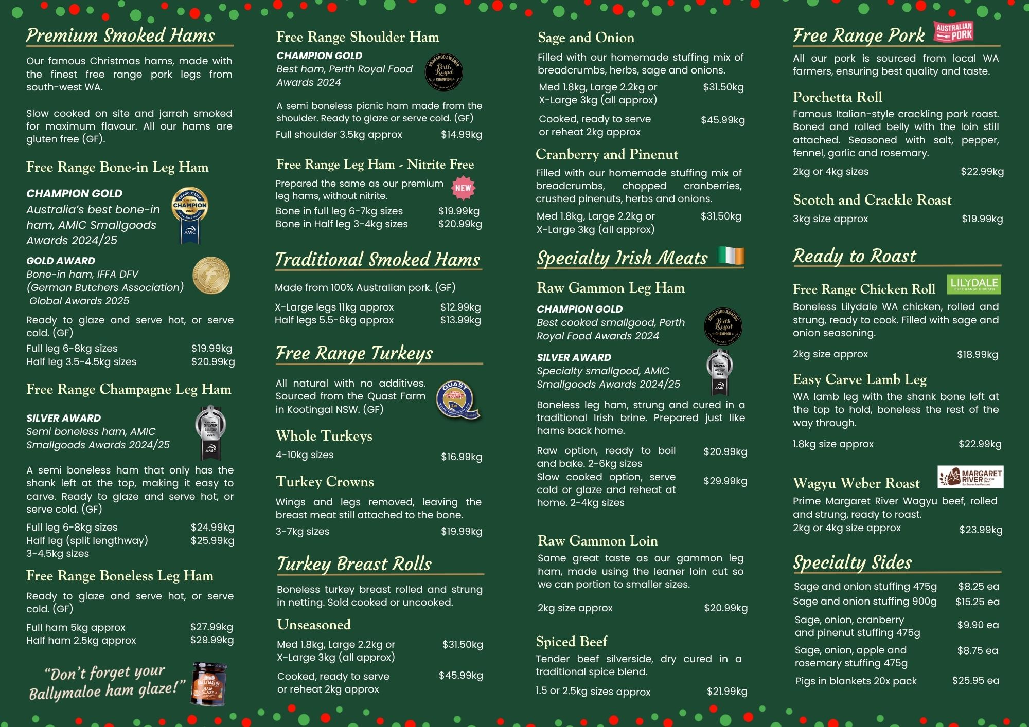 McLoughlin Butchers Christmas Menu 2025 - Page 2